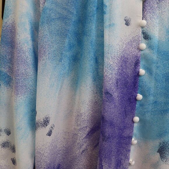 Shein Lightweight Tie Dye High Neck Button Down Blouse [size small] - Picture 4 of 8